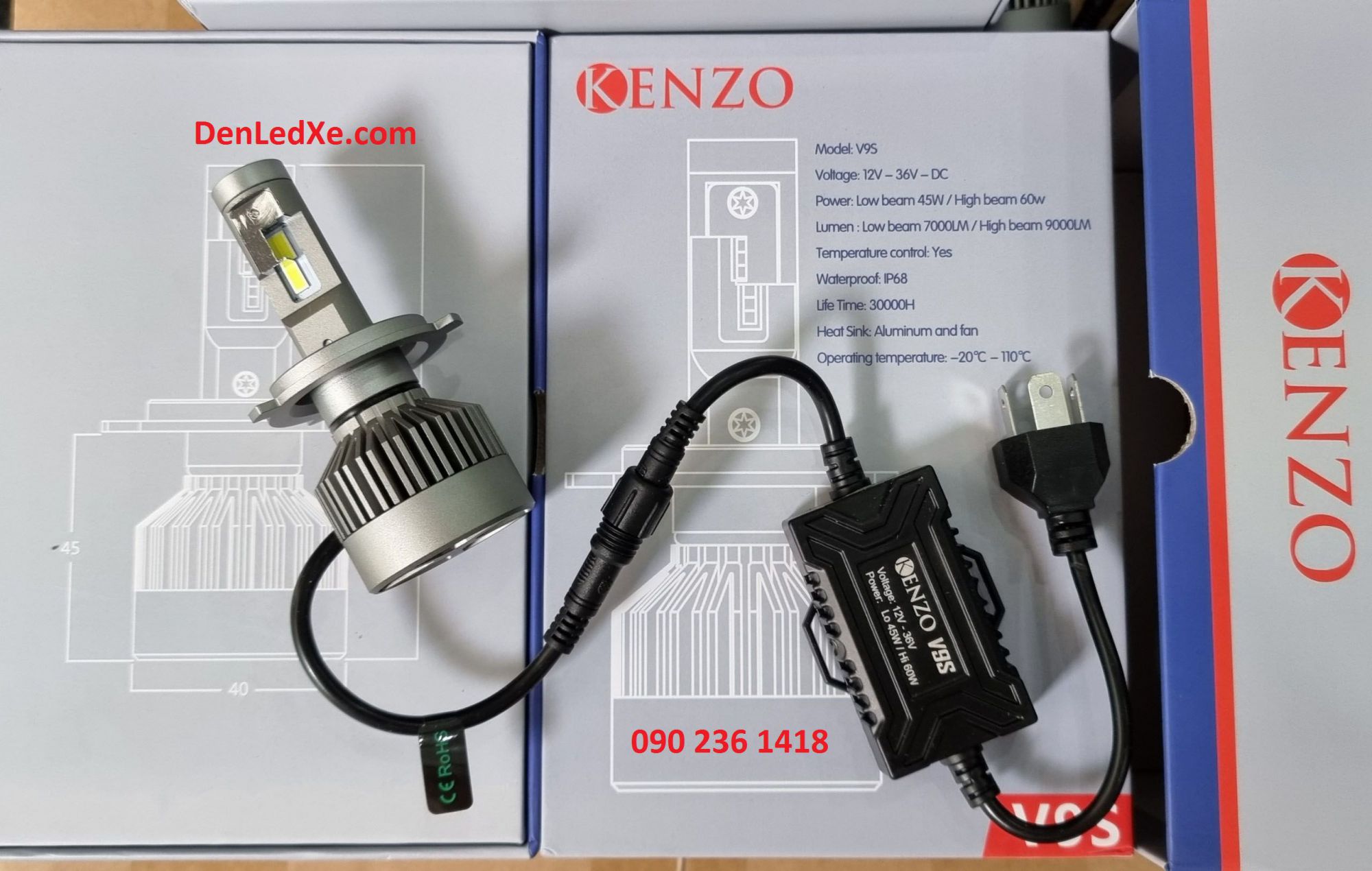 đèn led xe máy KENZO V9S